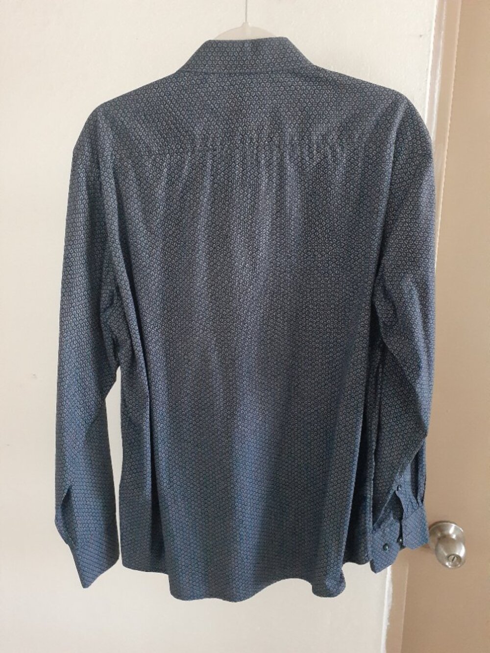 Nono Maldonado Men's New Button up long sleeve blue shirt size large 100% cotton - Picture 2 of 6